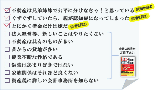 アパート経営と相続のチェックシート